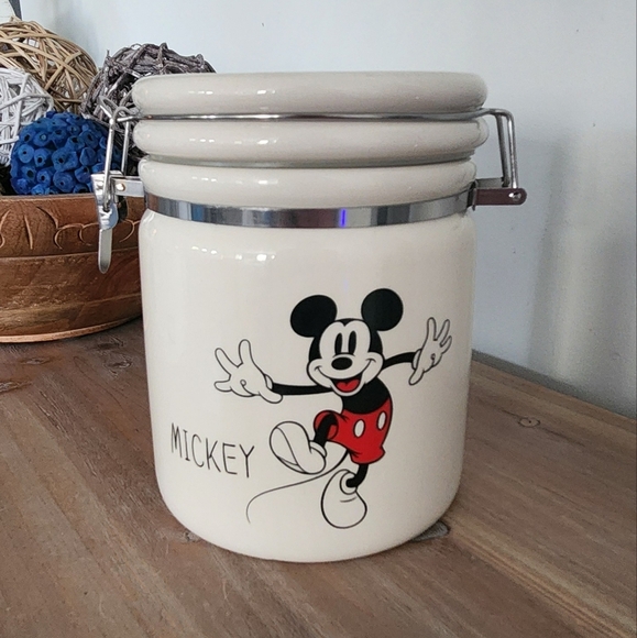 🐭 Disney Mickey Mouse Ceramic Canister – Storage Jar, Classic Design, Clean Con - Picture 1 of 14